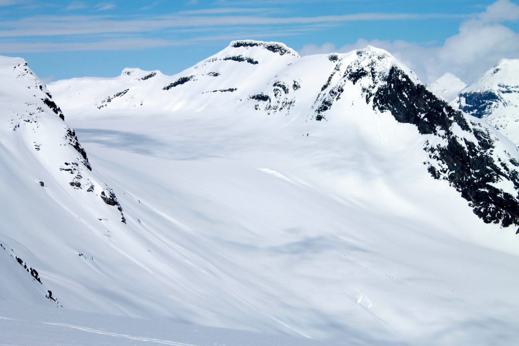 Alternativ rute til Uranostinden over Mjølkedalsbreen.