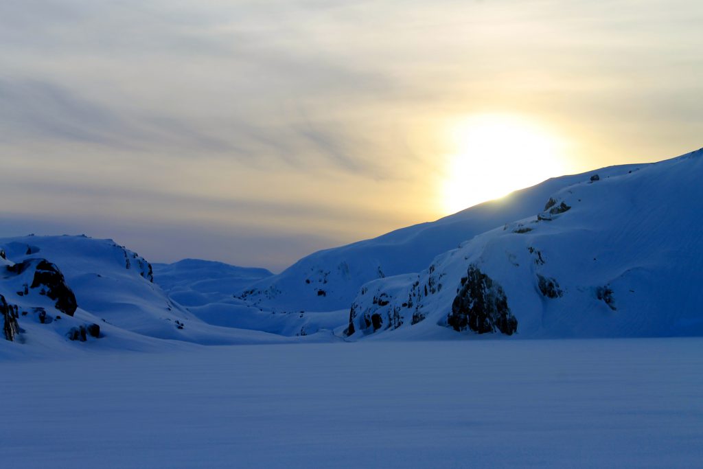 Solnedgang over Kaldavatni.