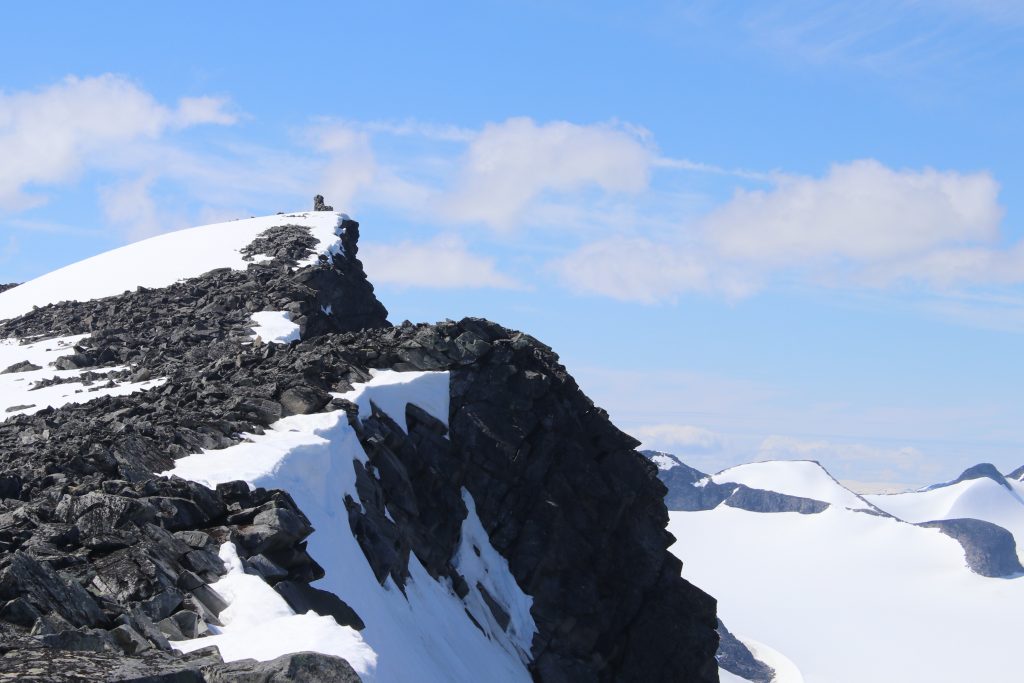 Toppen av Styggehøe (2.213 moh) i Jotunheimen.