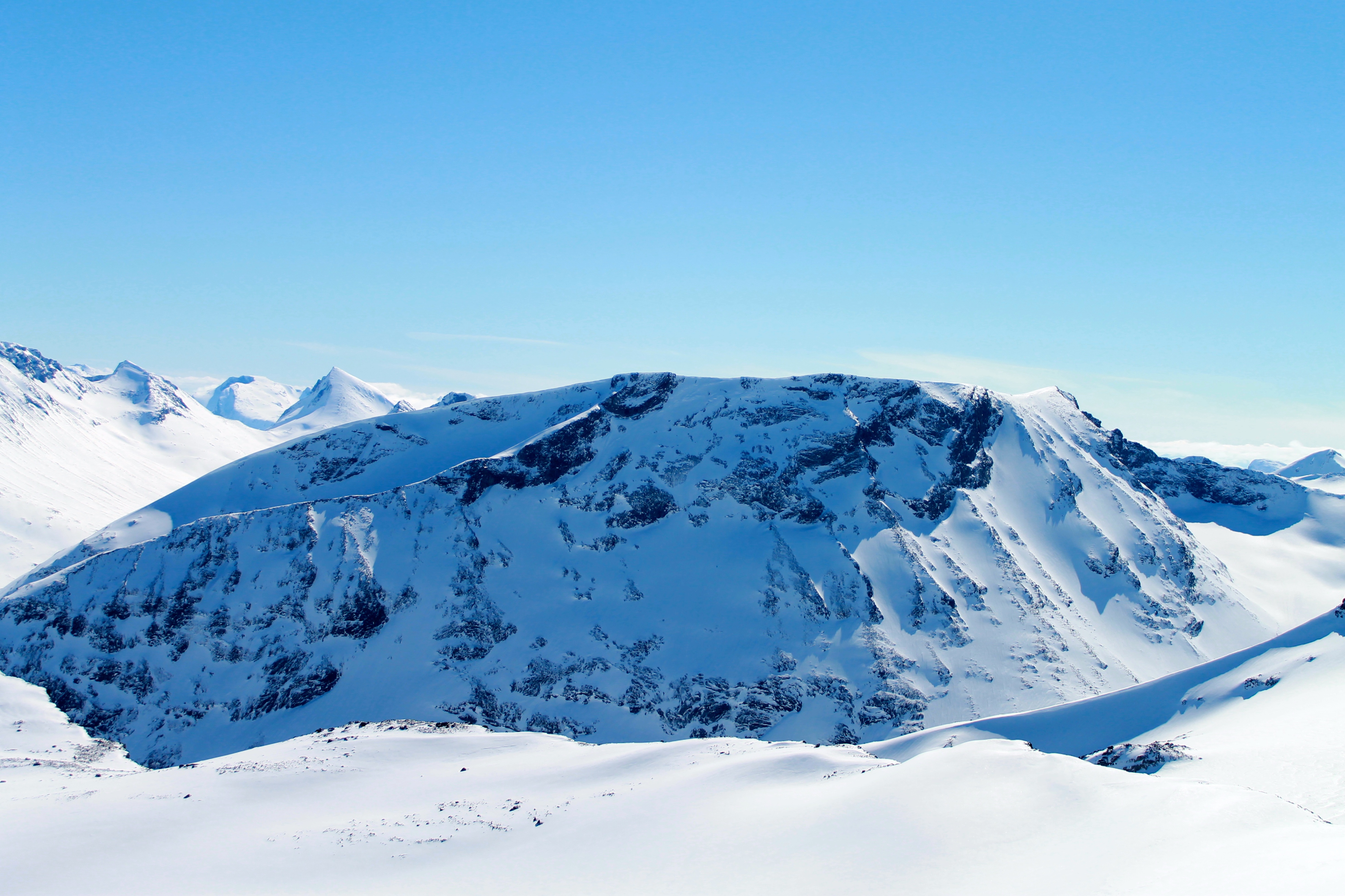 Styggehøe (2.213 moh) vinterstid. Her sett fra Svellnose (2.273 moh).