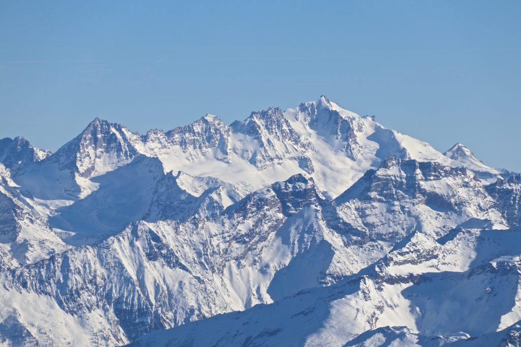 Utsikt mot Grand Paradiso (4.061 moh) fra Pointe Helbronner.