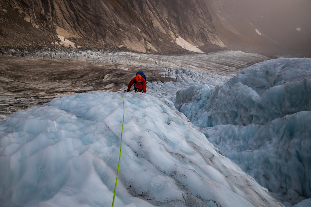 På vei opp brefallet Odinsbreen.