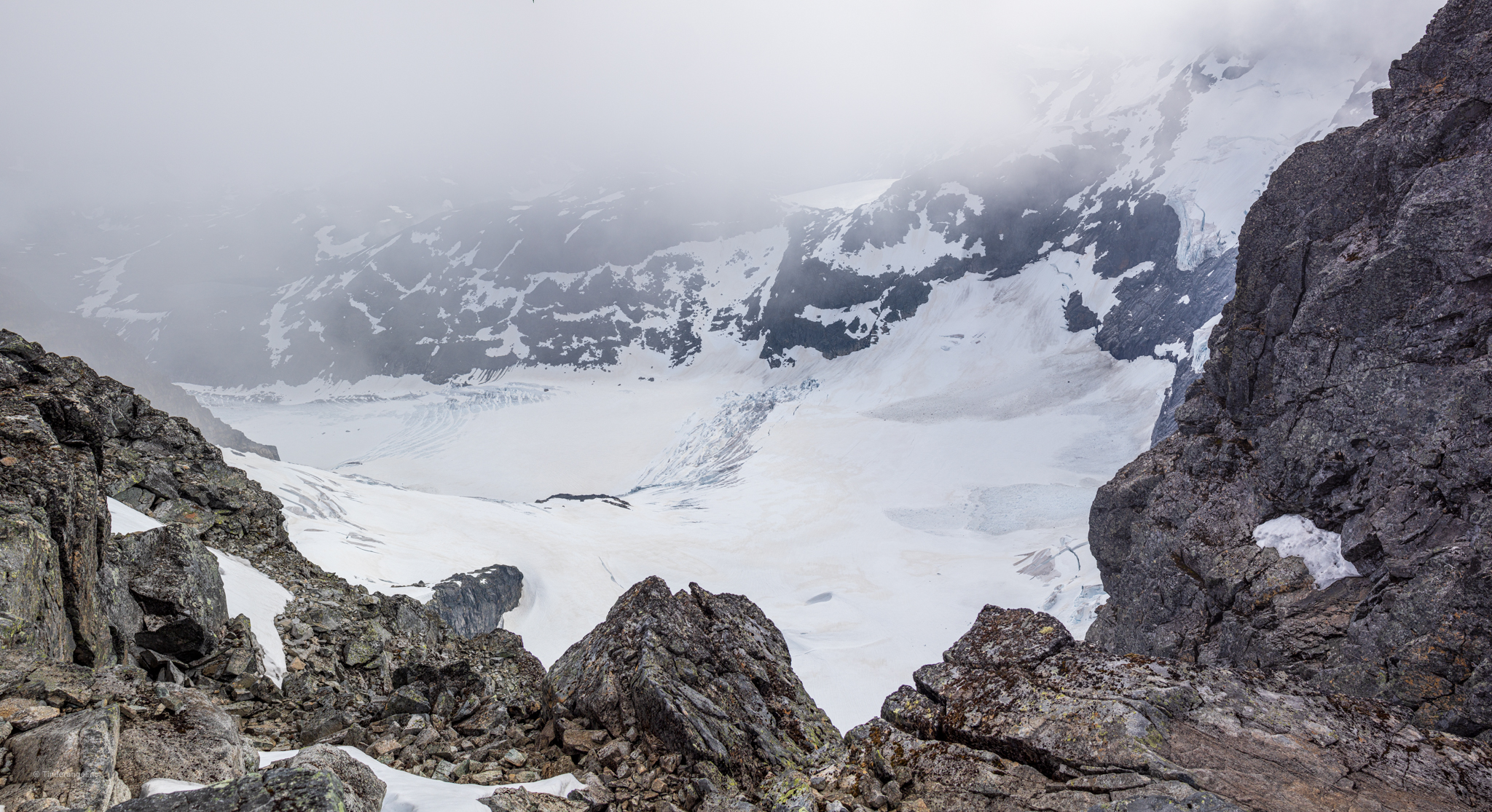 Styggedalsbreen sett fra V-skardet.