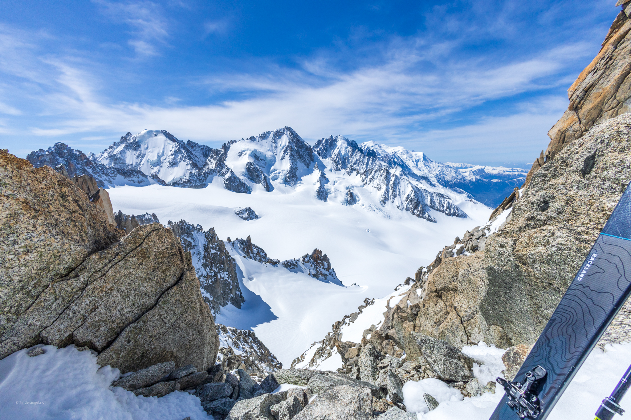 Fra Aiguille du Tour med utsikt mot Glacier du Tour.