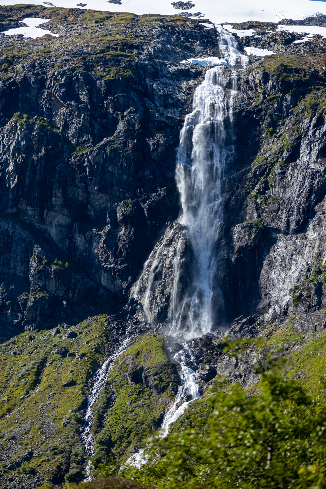 Fossefallet til Byteselvi i Raunsdalen.