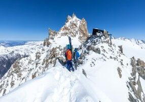 Arête à Laurence med Aiguille du Midi I bakgrunnen.