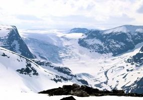 Bødalsbreen, en av Jostedalsbreens mange flotte brearmer.