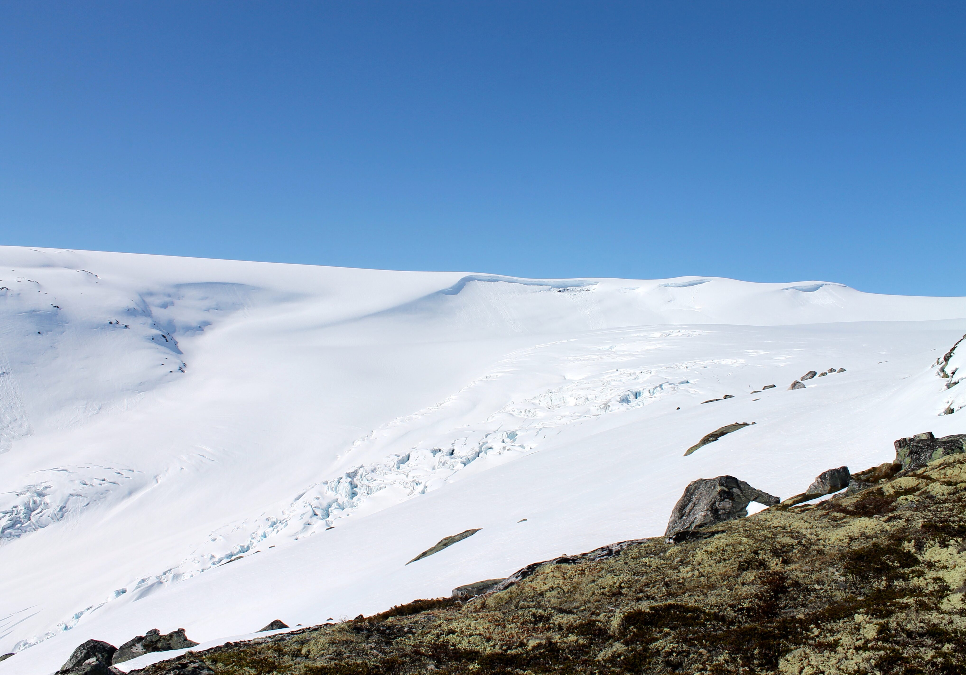 Det øvre brefallet på Fåbergstølsbreen.